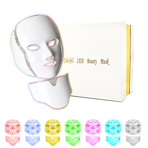 Led Face Mask Light Therapy 7 Color Home Use Face Acne Reduction Skin Care Mask