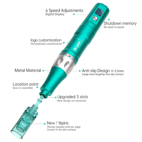 100% Original Dr Pen A6S LED 6 Speed Screen Microneedling Pen